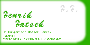 henrik hatsek business card